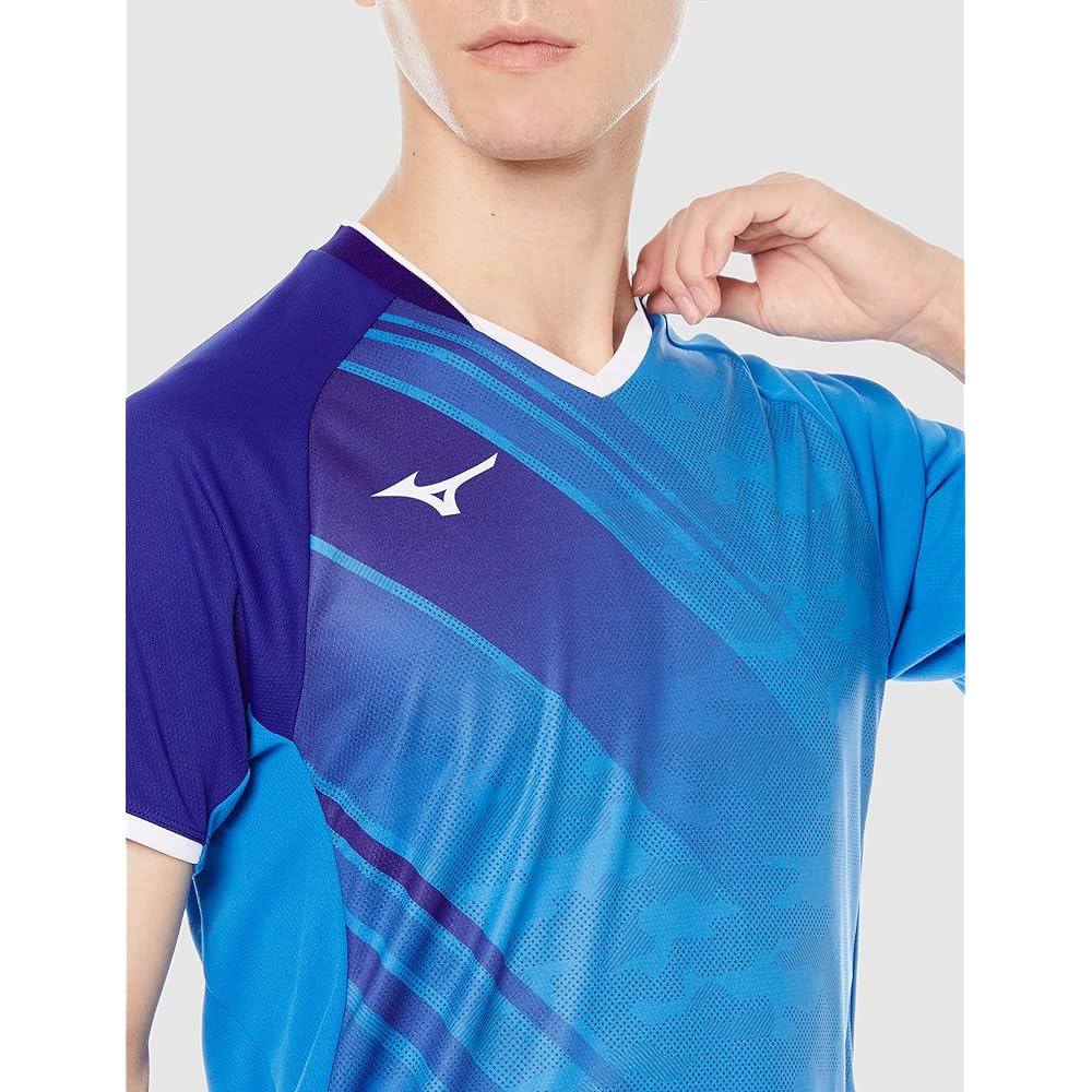 [Mizuno] Table Tennis Wear Game Shirt V-Neck Sweat Absorbent Quick Drying Dynamotion Fit JTTA Officially Approved 82JA2101