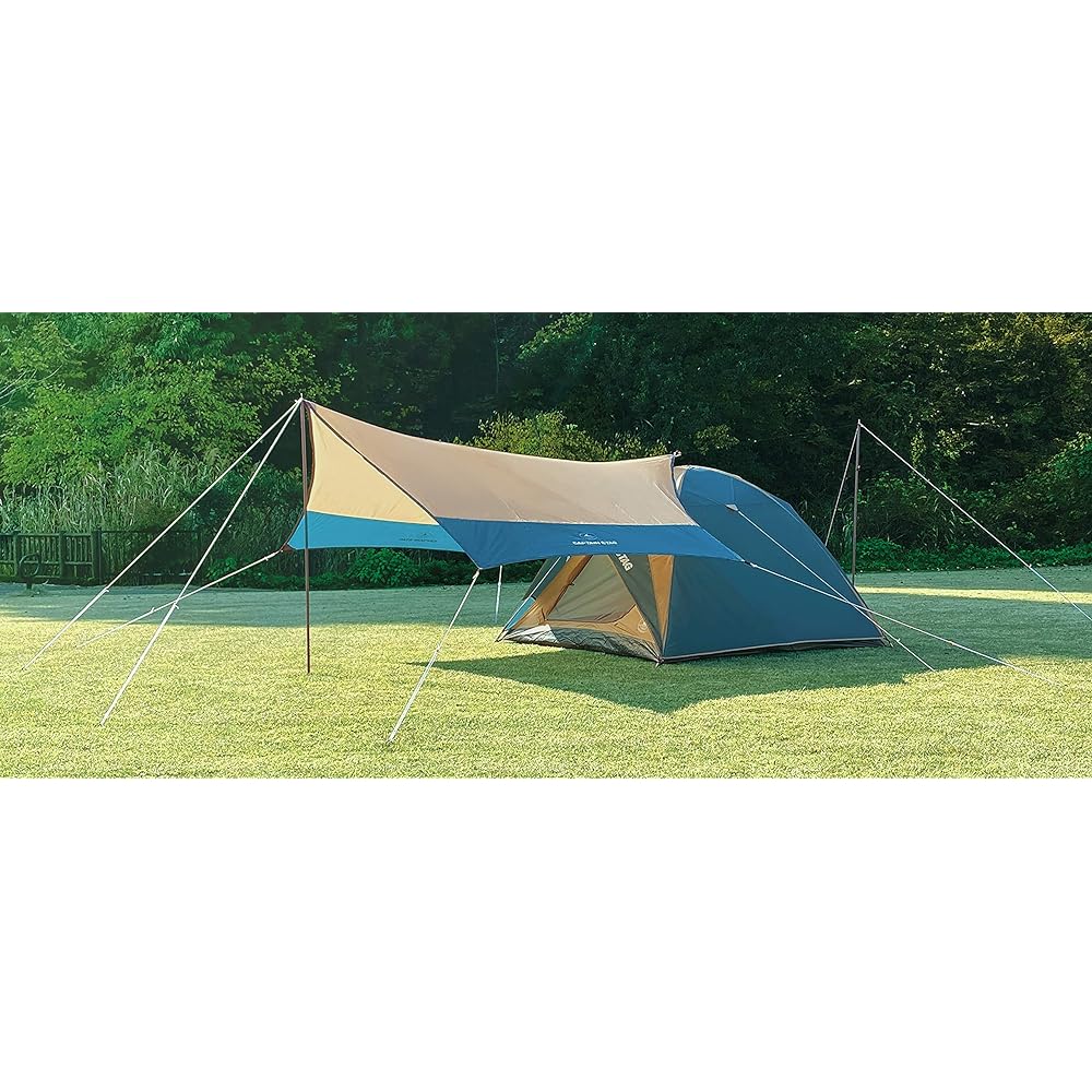 CAPTAIN STAG Tent Tarp Extension Belt Set YELLOW PACKAGE Standard Dome Tent & Tarp Set + For 5~6 People UZ-13229 400 x 420cm