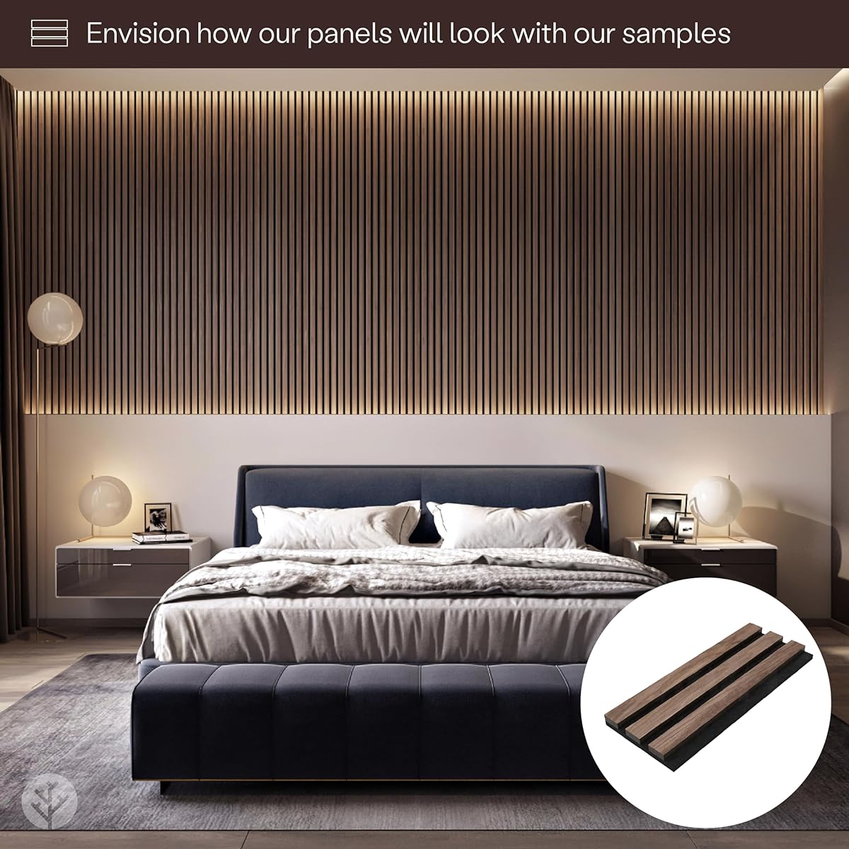 Slatpanel - Sample Pack - SLATPANEL - Natural Oak Smoked Oak Natural Walnut Natural Oak (Gray) - 3D Wall Panels - Acoustic Panels - Interior Walls - Decoration - Luxury Wood Veneer Panels