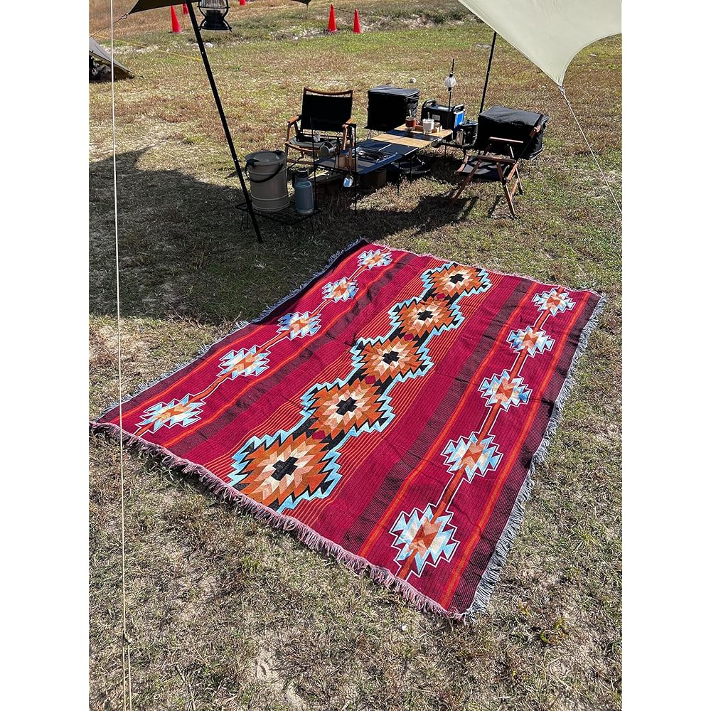 Camping Rug Peel Forest Multi Cover Mexican Rug Native Pattern Ortega Pattern Saddle Blanket Outdoor 160X220cm...