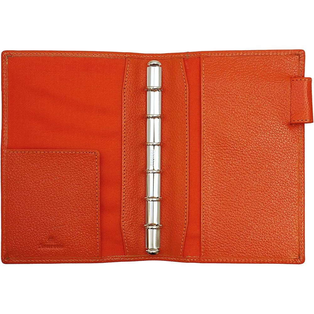 Mini 6 Hole Size Ten Colors Ring Diameter 11mm [Orange] System Notebook Binder 1237-084