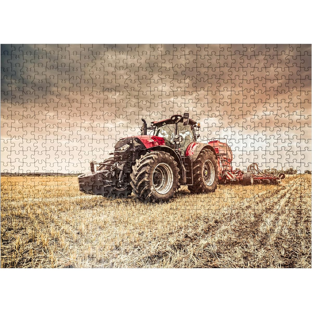 Modern Red Tractor Seed Medium - Premium 500 Piece Jigsaw Puzzle for Adults