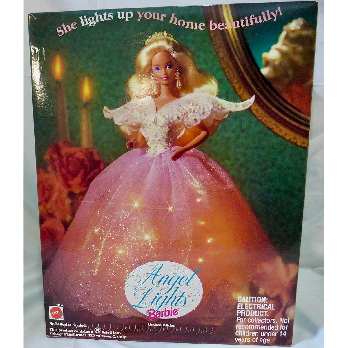 Barbie Doll ANGEL LIGHTS BARBIE Doll TREE TOPPER - LIGHT UP ANGEL for Your TREE Top! Limited Edition (1993)