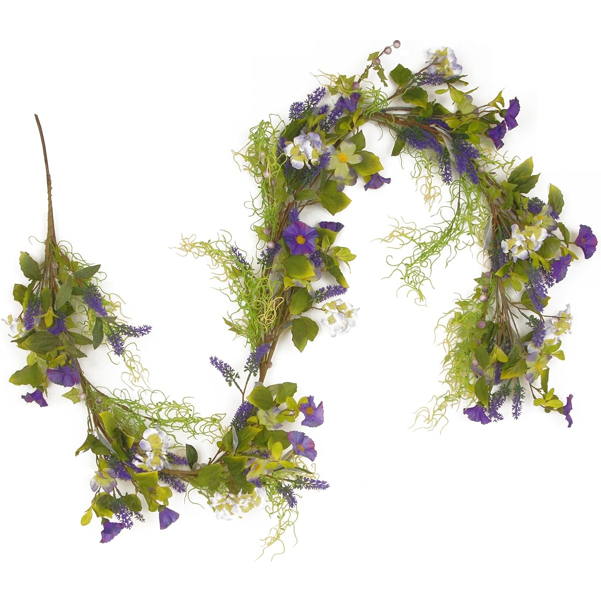 National Tree 72" Branch Garland with Purple Flowers and Green Leaves (RAS-LFG50800-1)