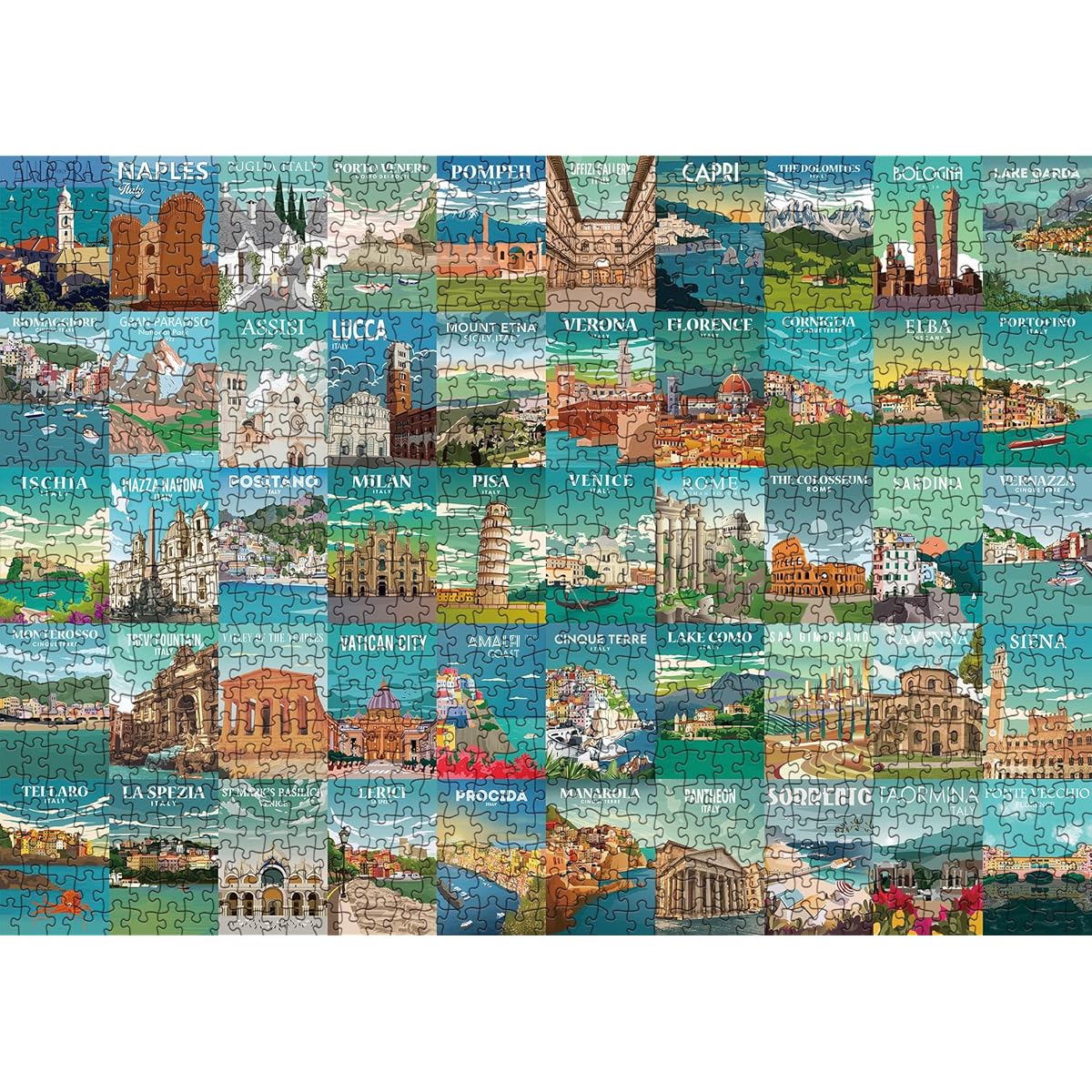 Italy Puzzle 1000 Piece Adult SyncTele Rome Travel Jigsaw Puzzle City Florence, Europe Landscape Nature Puzzle Adult Landscape [27.5 x 49.7 inches]