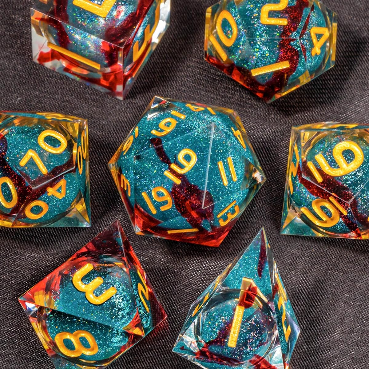 7 Piece Liquid Core DND Dice Set D&D