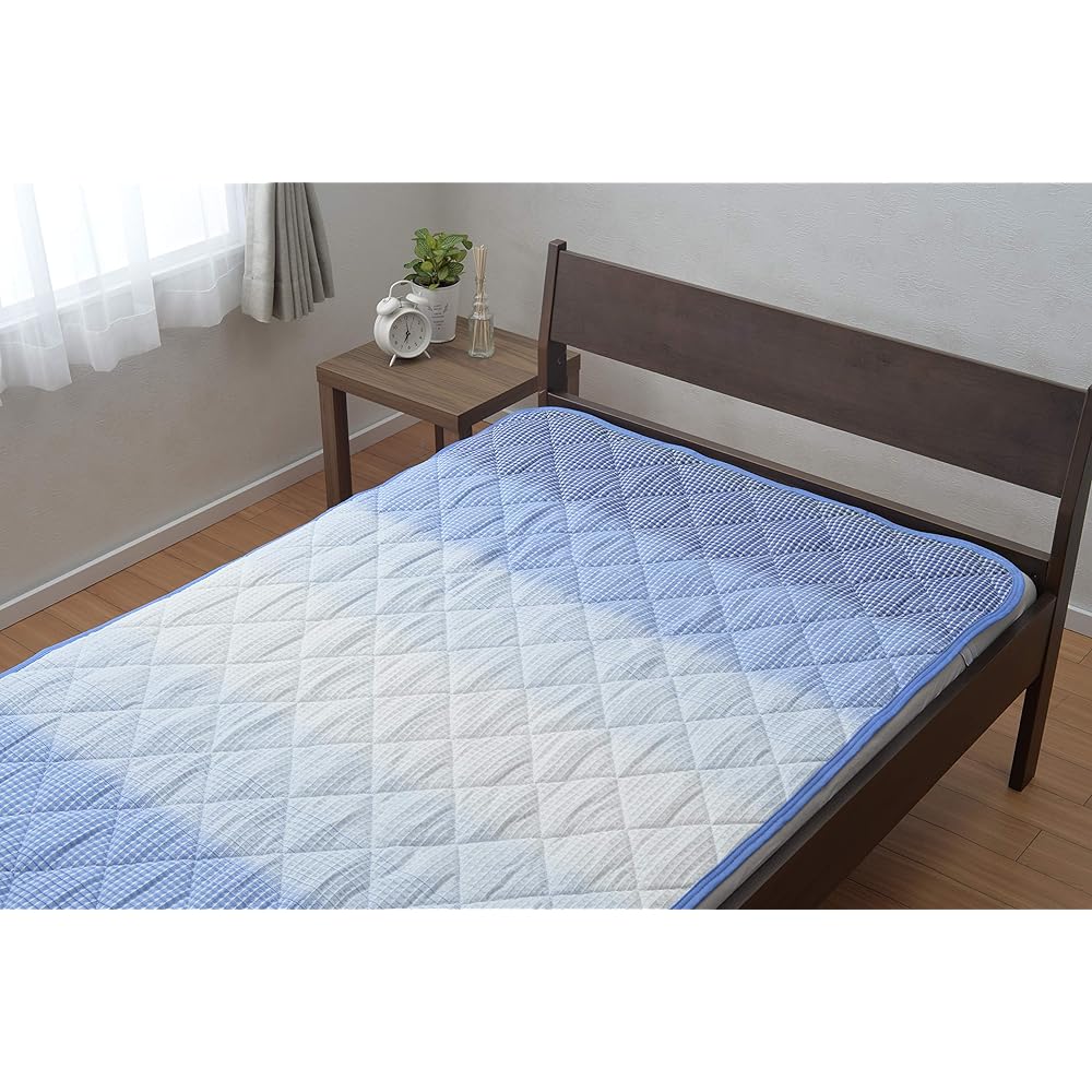 nishikawa [Nishikawa] Bed Pad Double Washable Waffle Weave Organic Cotton 100% Cotton Spring/Summer Blue 5NX-WF-013 D(OCS)