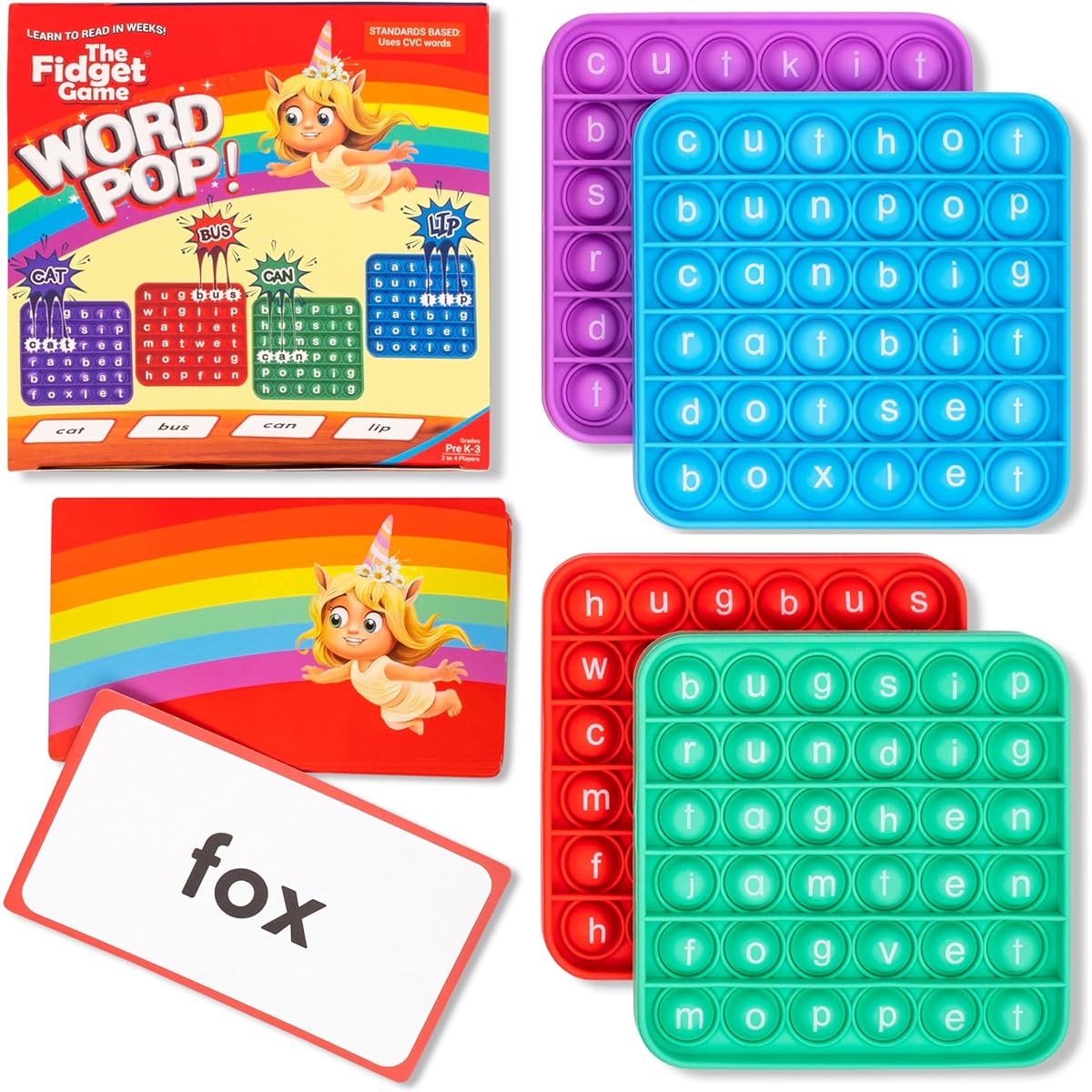 Word Pop CVC Word Game - Learn to Read in Weeks Learning Resources - Multi-Sensory Reading & Phonics Games Fidget Games Pre-K to 1st Grade - Board Games - Fidget Word Pop