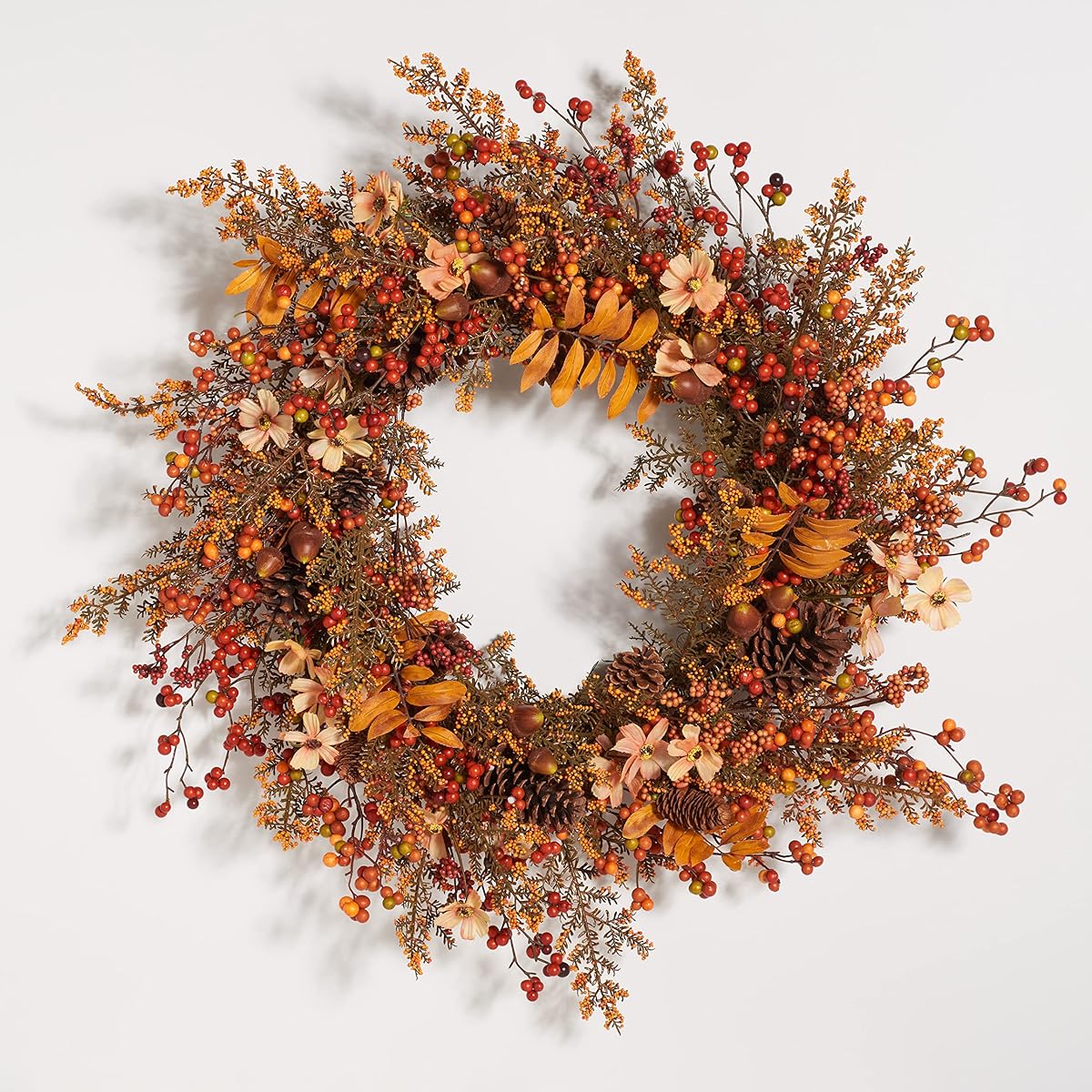 SAFAVIEH Home Collection 31" Decorative Artificial Berry & Coreopsis Wreath (Assembled)