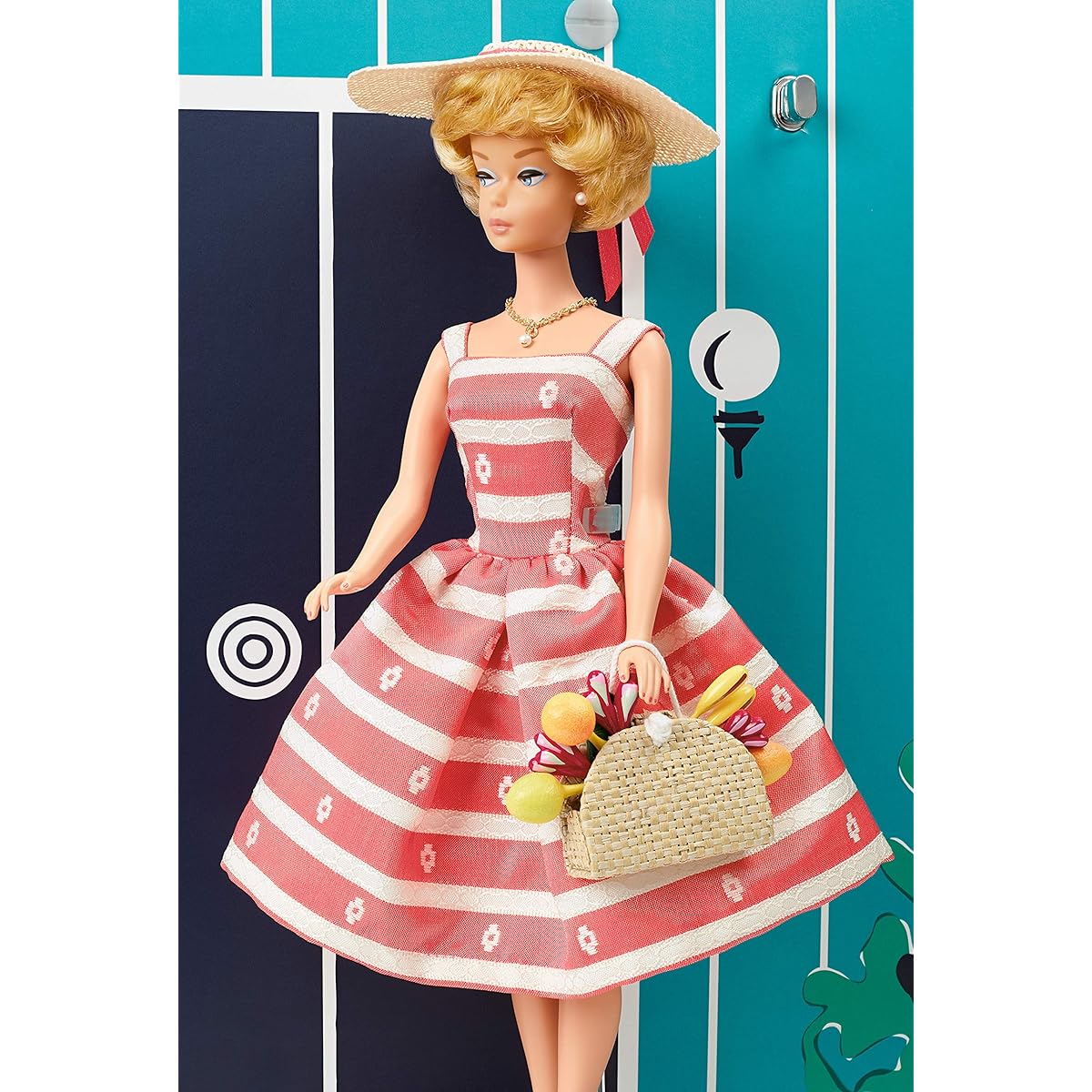 Barbie Mattel 75th Anniversary Dream House Reproduction with Doll Barbie Dream House By Mattel, Inc. Doll, House and Accessories Reproduction House Set with Furniture and Doll (GNC38)