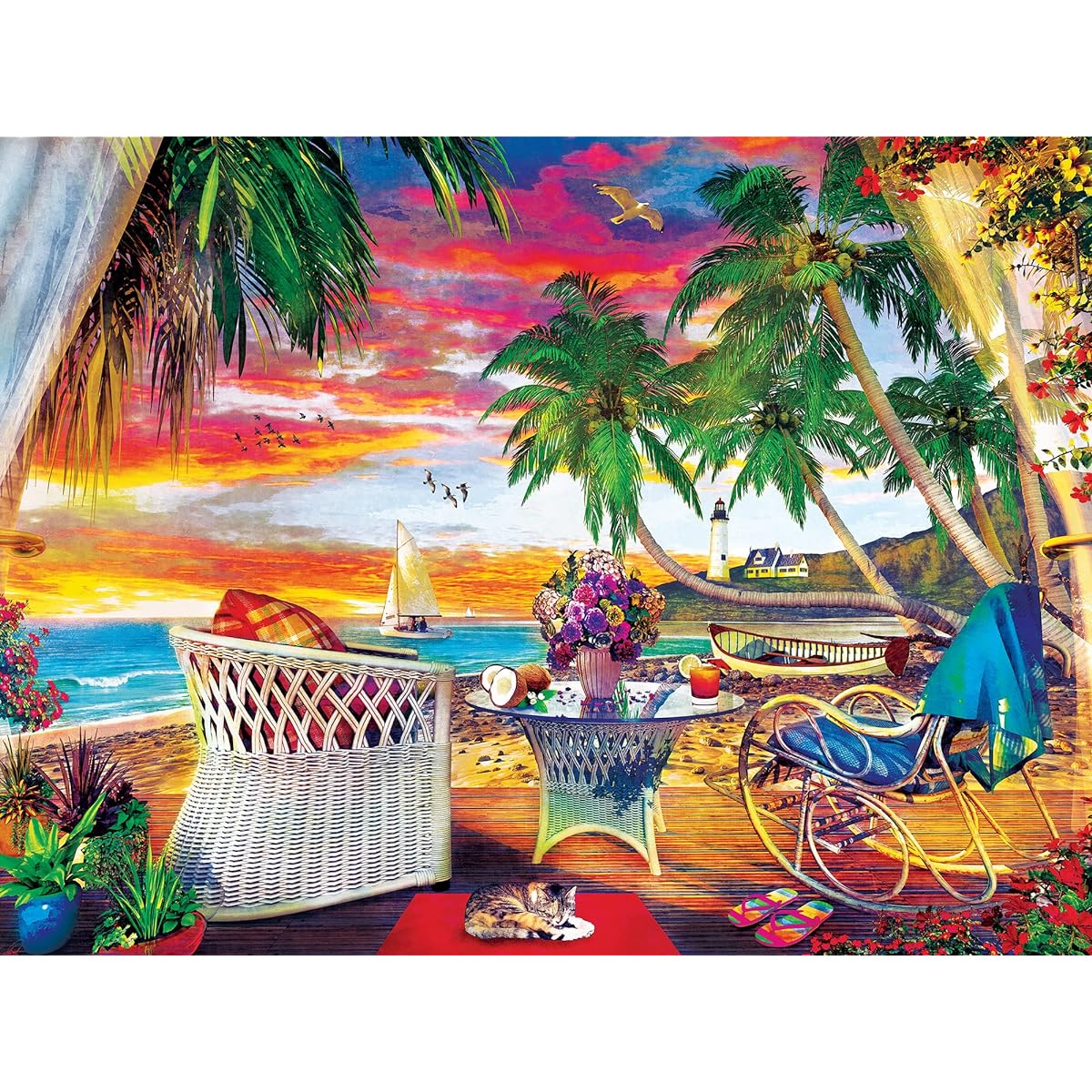 MasterPieces Jigsaw Puzzle 550 Pieces for Adults/Family/Kids Paradise Breeze 18"x24"