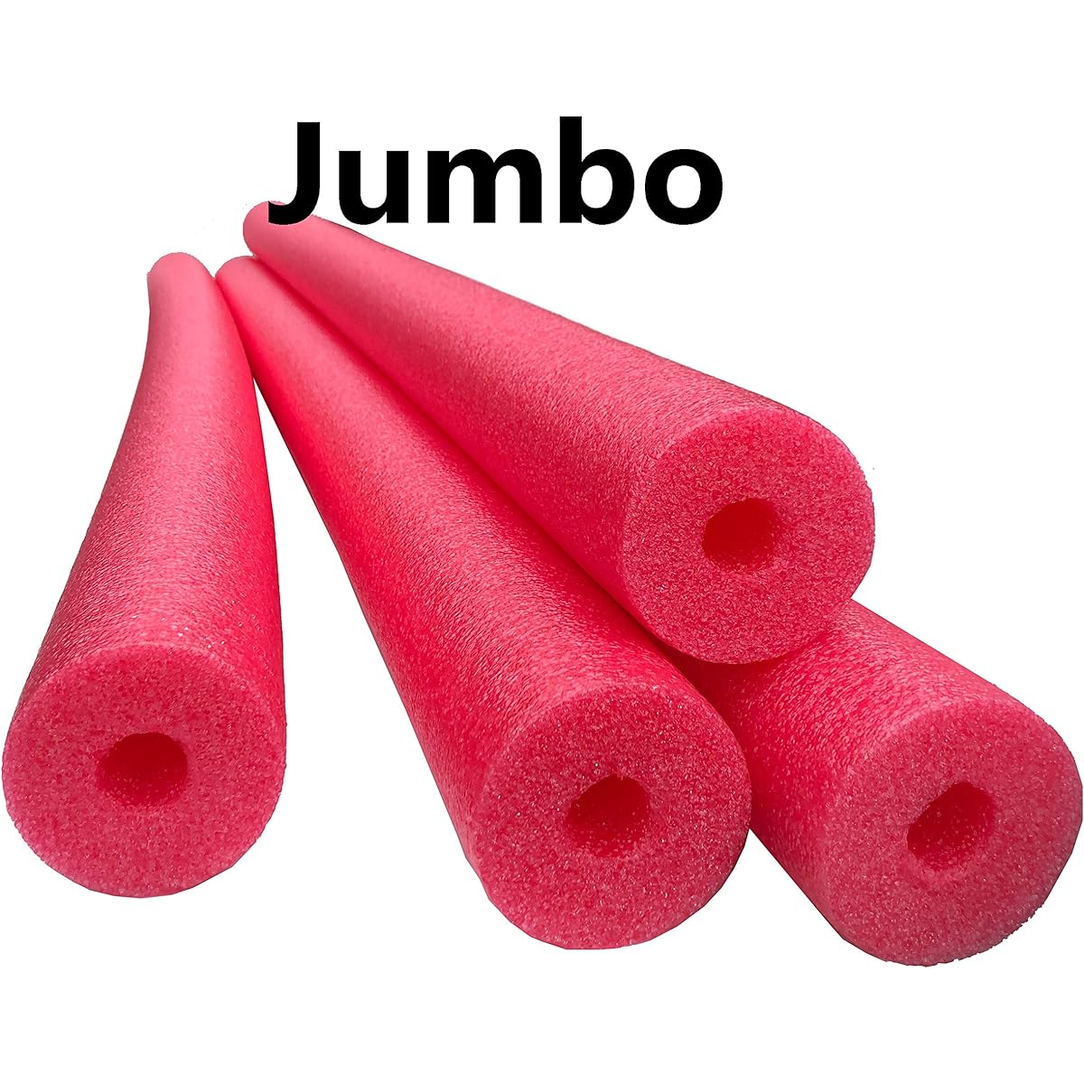 Flex Connex Jumbo 60" x 3.5" Jumbo Swimming Pool Noodle Foam Multipurpose 4 Pack Red
