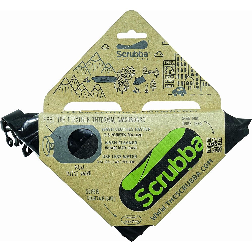 Travel Laundry Bag Scrubba Washbag Scrubba Washbag Convenient Travel Goods Camping Portable Laundry Bag (Black)