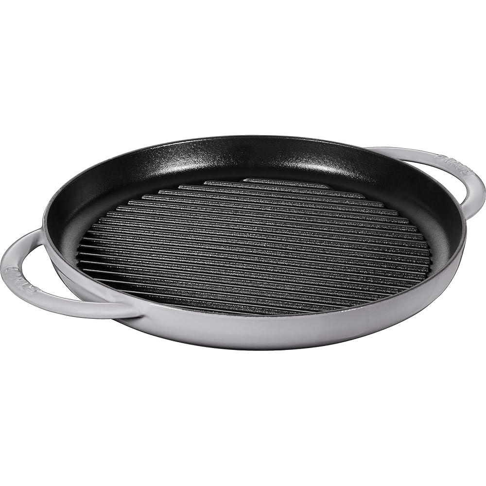 staub "Pure Grill Square Gray 28cm" Grill Pan Both Hands Cast Enamel IH Compatible [Authorized Japanese Product] Grill & Frying Pan 40511-684