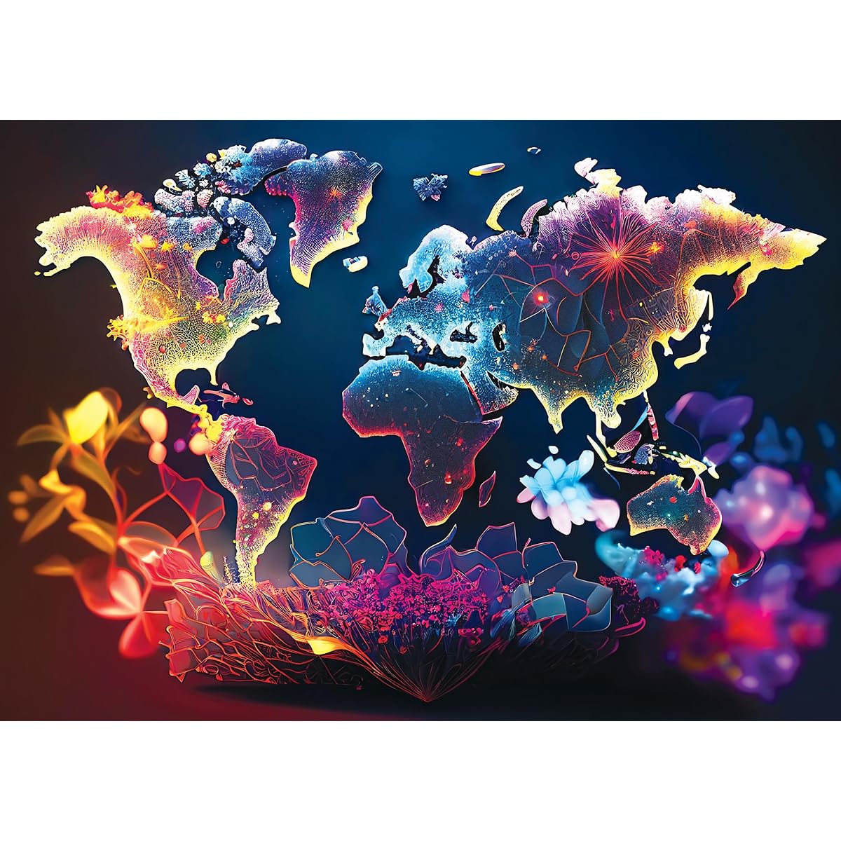 OrangePulp 1000 Piece Jigsaw Puzzle for Adults Family Brain Games World Map Collection Jigsaw Puzzle (Crystal)