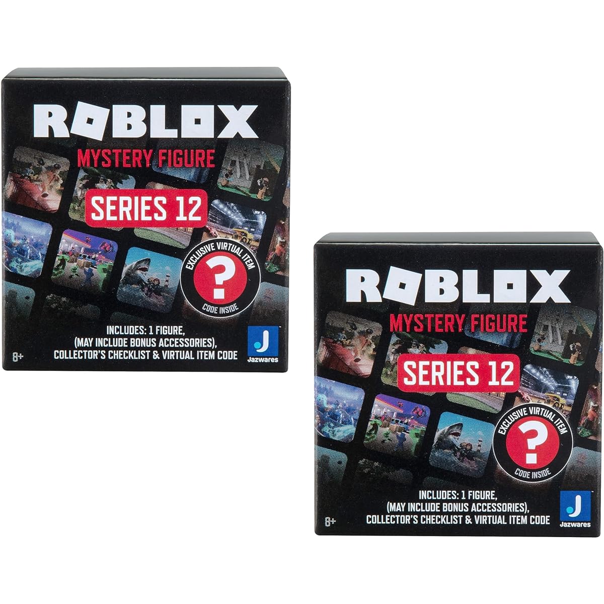 Roblox Action Figures Mystery Blind Box 2 Pack Series 12 Mix & Match Collectible Minifigures & Accessories with Exclusive Virtual Item Codes, Great Gift for Kids Ages 8+