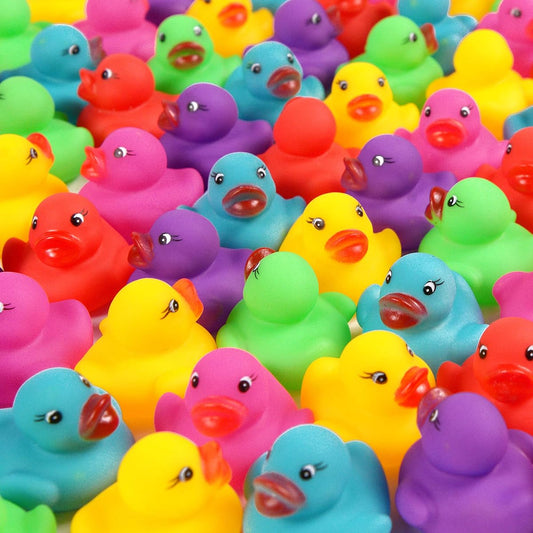 144-Pack Mini Bath Ducks Set, Mini Colorful Rubber Duckies Bath Toy for Child,Float & Squeak Tiny Ducks Pool Toy Set for Kids