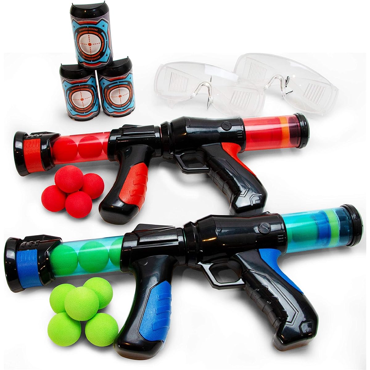 Boley Mega Ball Blaster and Goggles - 67 Piece Foam Ball and Plastic Toy Gun Set for Ages 3+