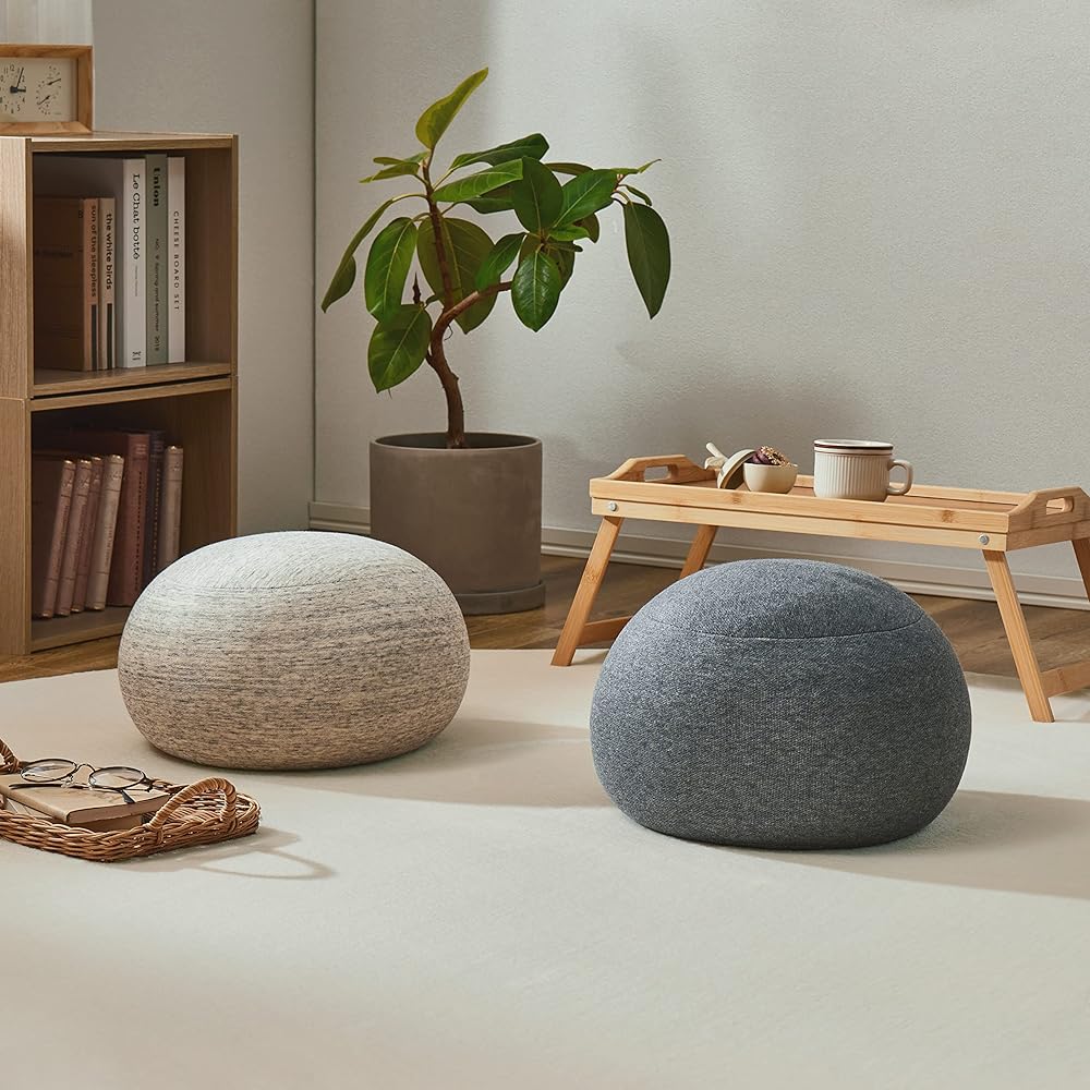 Hagimonosha Floor Cushion, Chewy, Soft, Washable, Sitable, Round, Approx. 36 x 36 x 22 cm, Mother's Day, Father's Day, Living Cushion, Marrow [S Size] (GY)