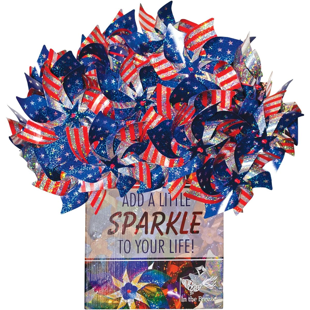 In the Breeze Stars and Stripes Windmills 48 Piece 8 Inch (6 Pack)