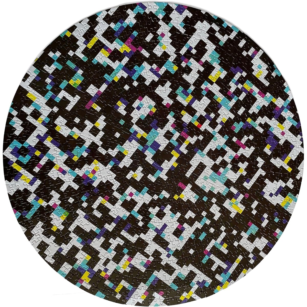 Spyglass Puzzles Jigsaw Puzzle 1000 Pieces for Adults and Kids Hard Puzzle for Adults Round Colorful Rainbow Unique Puzzle for Adults Hard Near Impossible Puzzle Fun Pixel Glitch