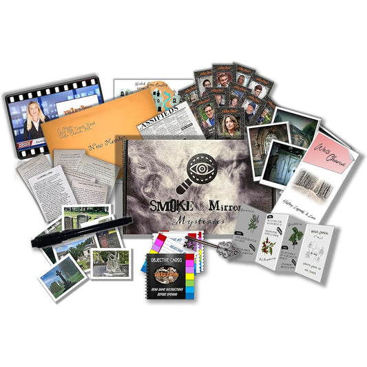 Smoke & Mirror Mysteries Thirteen, True Crime Unsolved Murder Mystery Game - Ages 13+ Fun Interactive Game Night Adventure for Couples, Groups, and Solo