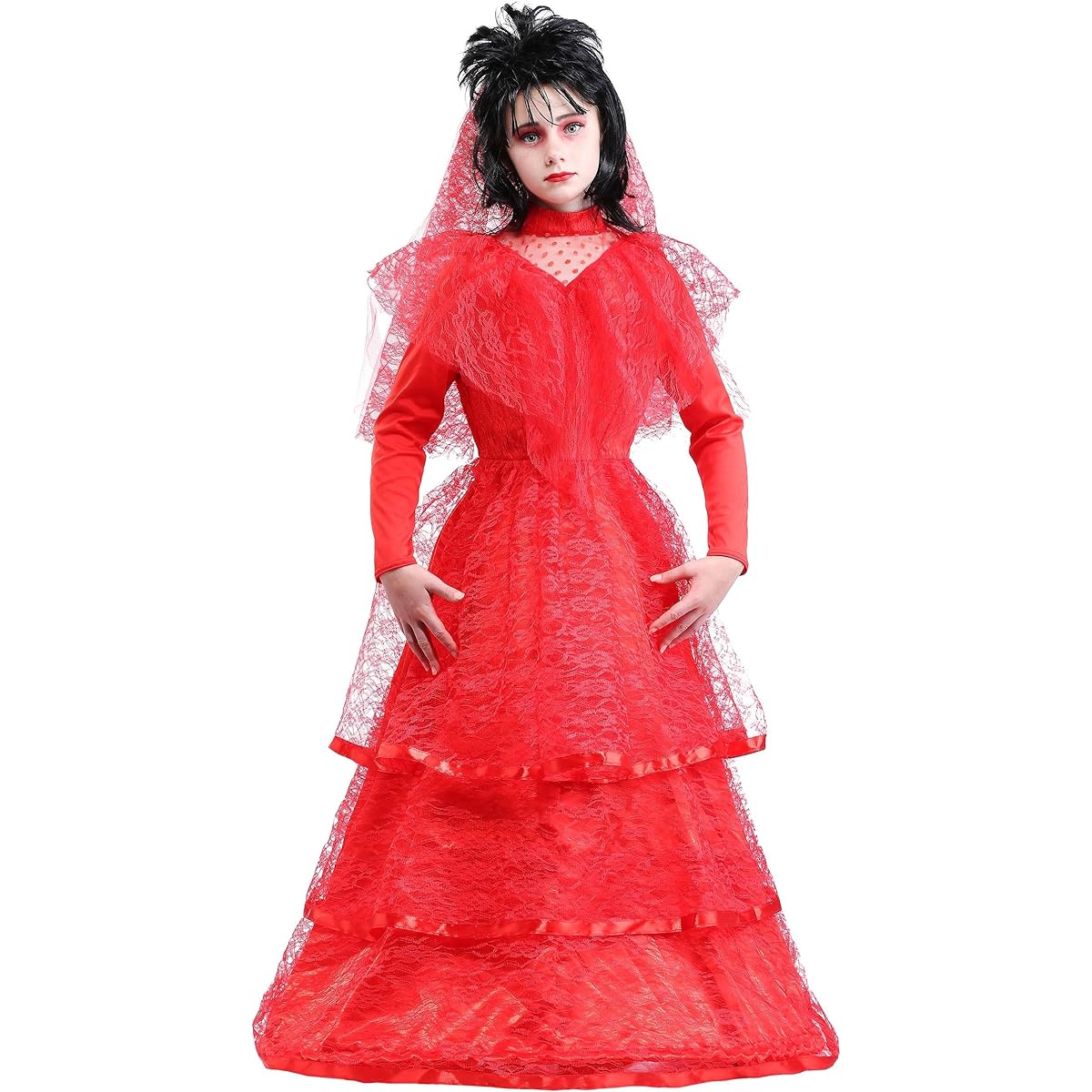 Children's Ghostly Wedding Dress Girls Gothic Wedding Dress Costume