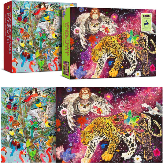Antelope-1000 Piece Puzzle for Adults Peace and Space Animals Jigsaw Puzzle 1000 Pieces No Dust Puzzle 2 Pack