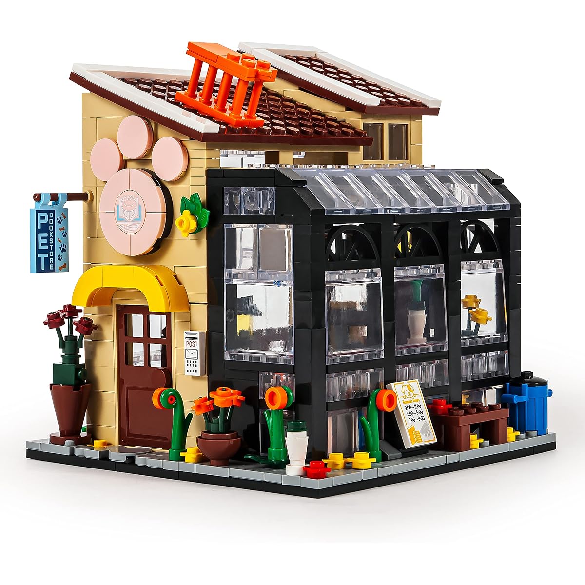 SEMKY City Series Pet House Building Blocks Set with LED Light (640 Pieces) Creative House Model Gift for Kids and Adults