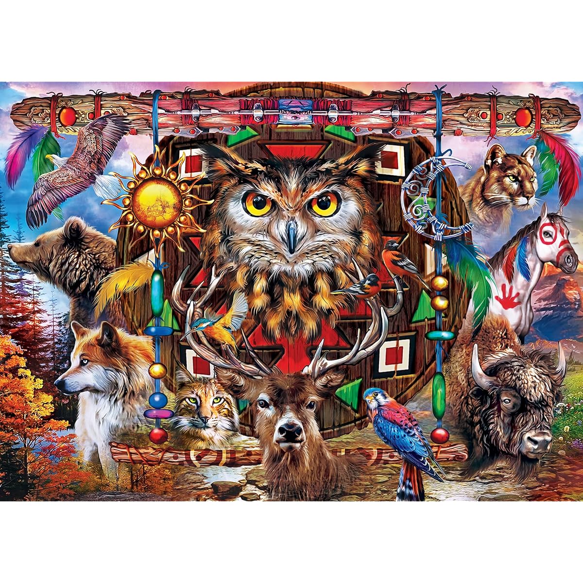 MasterPieces Jigsaw Puzzle 1000 Piece for Adults, Families and Kids - Spirit Animals - 19.25"x26.75"