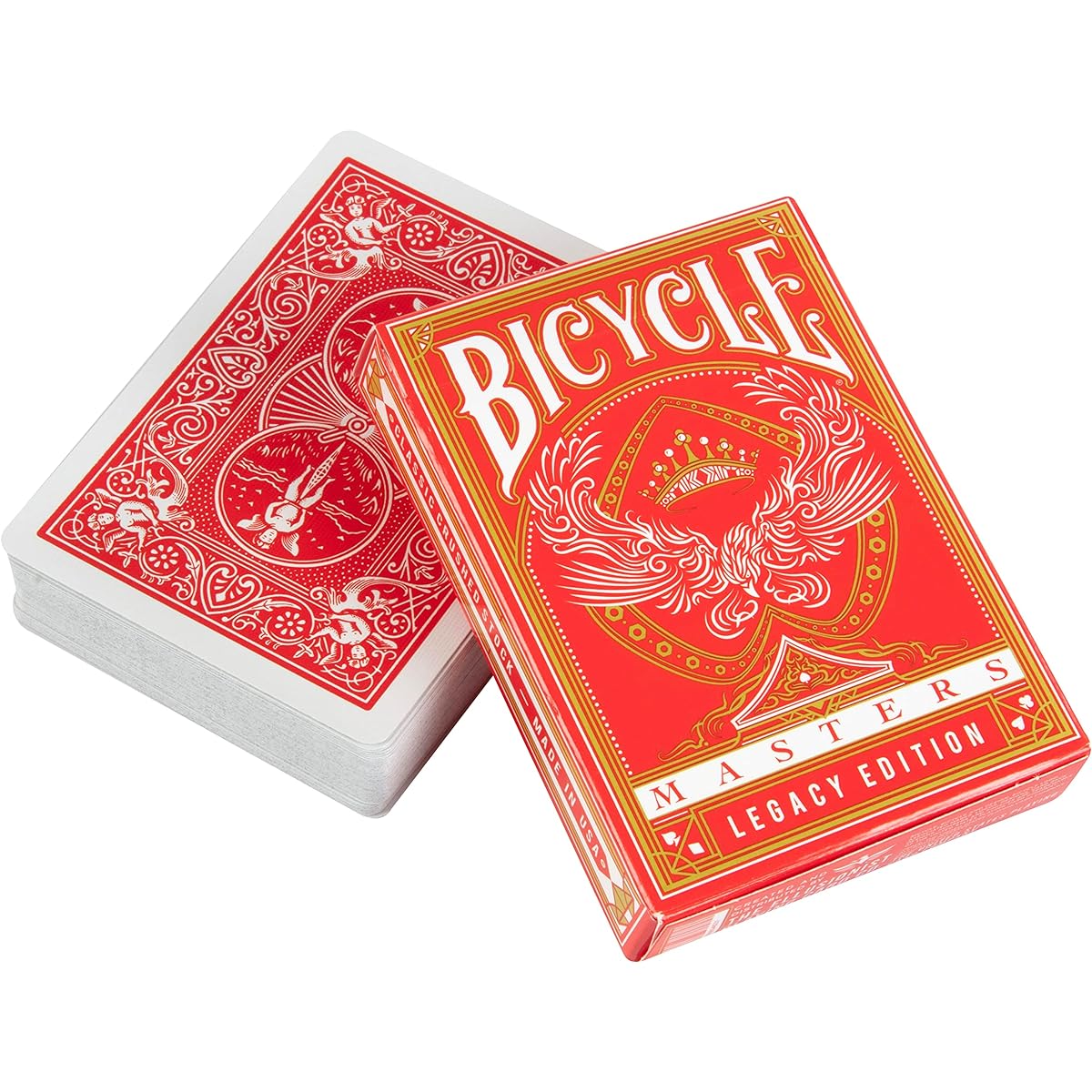 Bicycle Red Legacy Masters Playing Cards - For Games, Magic Tricks and More - USPCC Riderback Deck