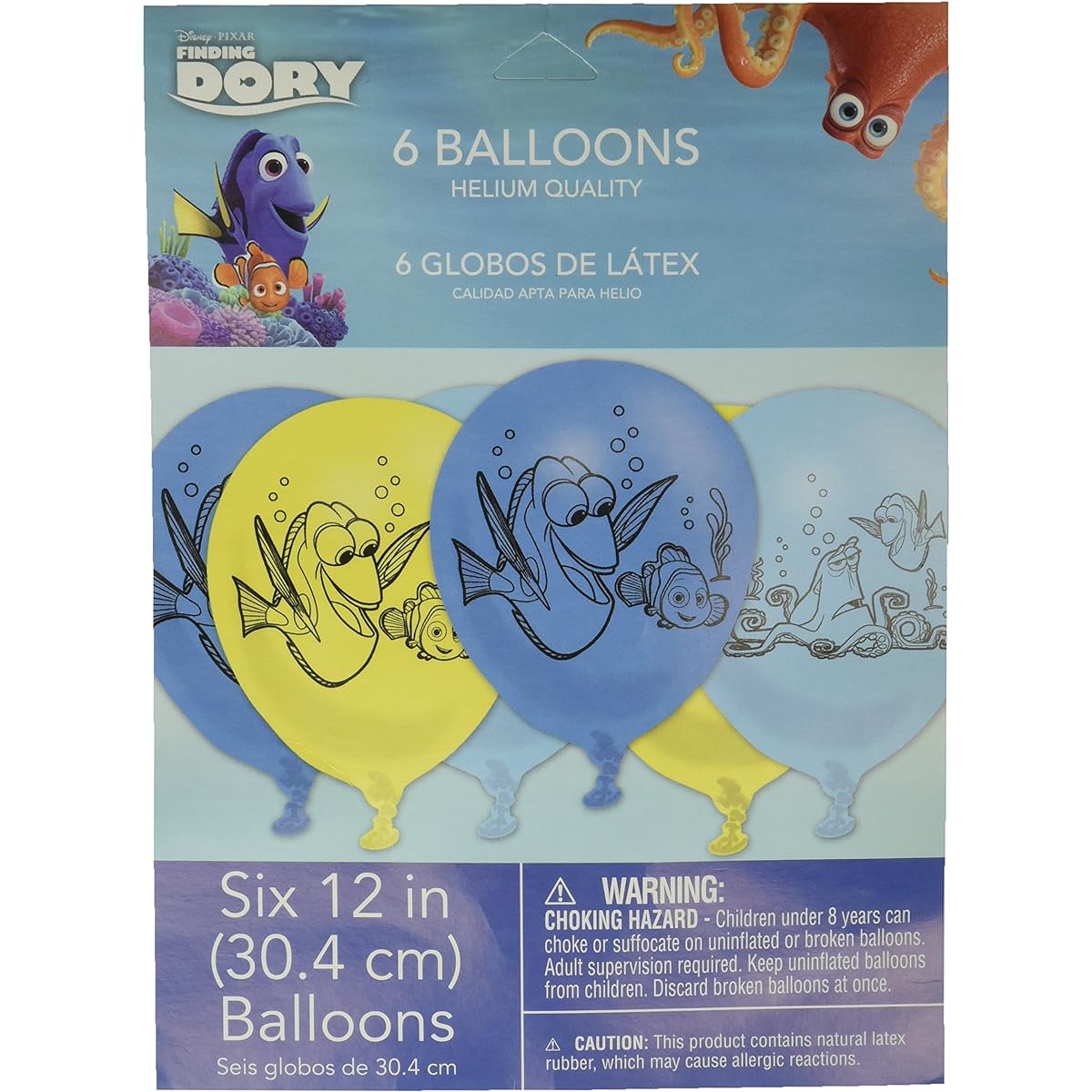 Finding Dory Nemo Birthday Party Latex Happy Birthday Balloons x 6
