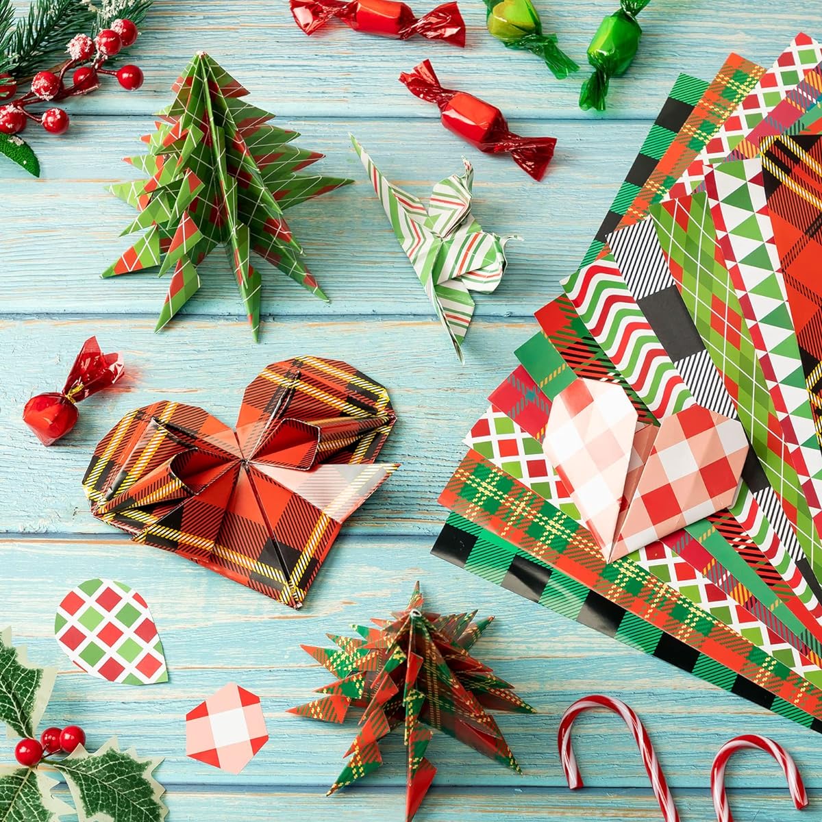 40 Sheets Christmas Scrapbook Paper Double Sided Scrapbook Specialty Paper 12 x 12 Inch Christmas Scrapbook Paper Decorative Craft Paper for Card Making Scrapbooking