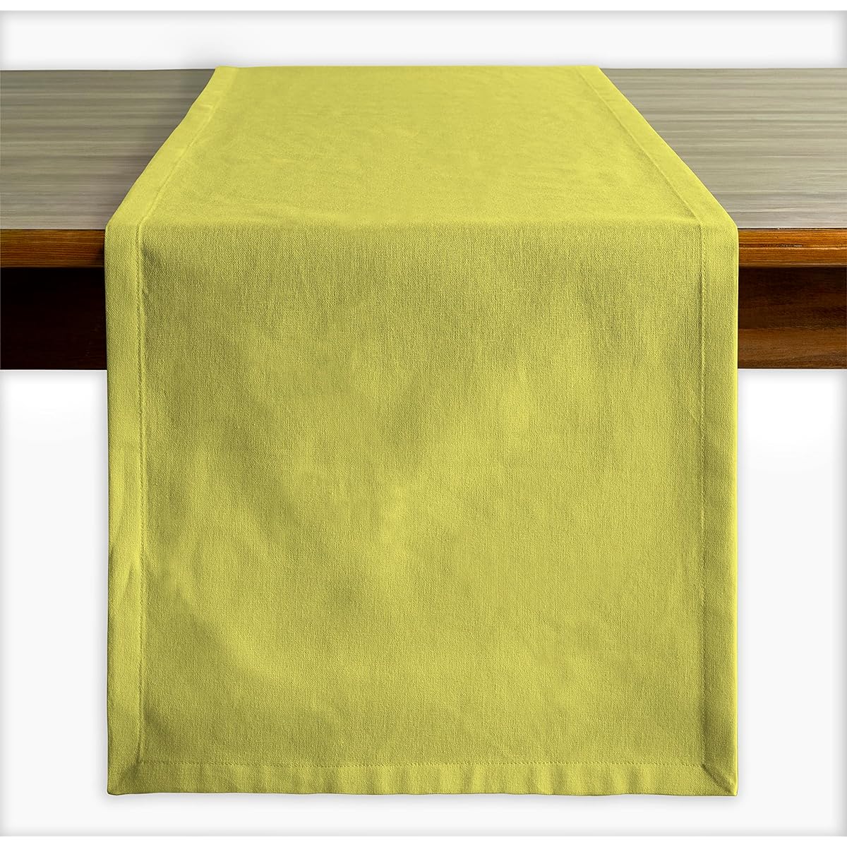 Calicot Table Runner 100% Cotton 14.5" x 48" Decorative Table Runner Washable for Dining/Holiday/Buffet Parties/Weddings (Lemon Verbena)