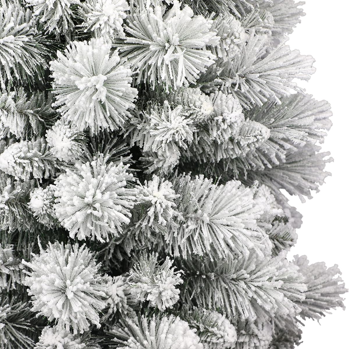 Puleo International 4.5ft Flocked Pencil Artificial Christmas Tree with Stand, Green (TFP8305-45)