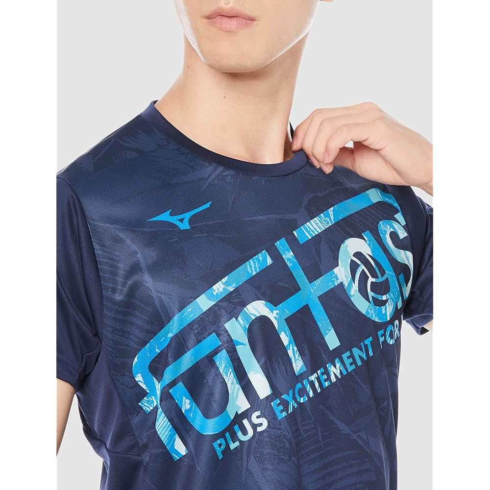 [Mizuno] Volleyball Wear FUNTAST Practice Shirt, Short Sleeve, Sweat Absorbent, Quick Drying, Ease of Movement V2MA2103