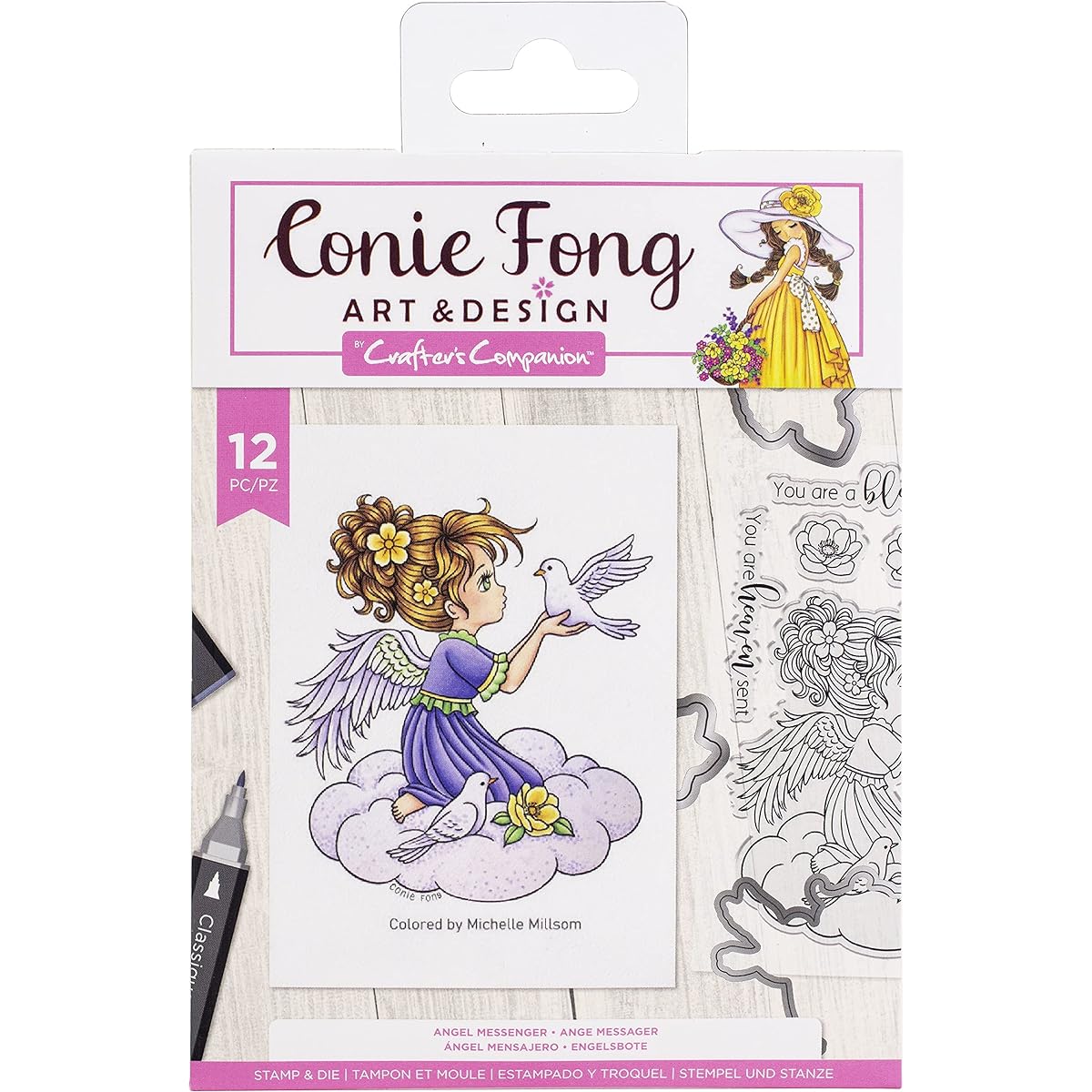 Crafter's Companion CF-STD-ANME Cony Phone Inspiration Acrylic Stamp & Metal Cut Diangel Messenger Clear