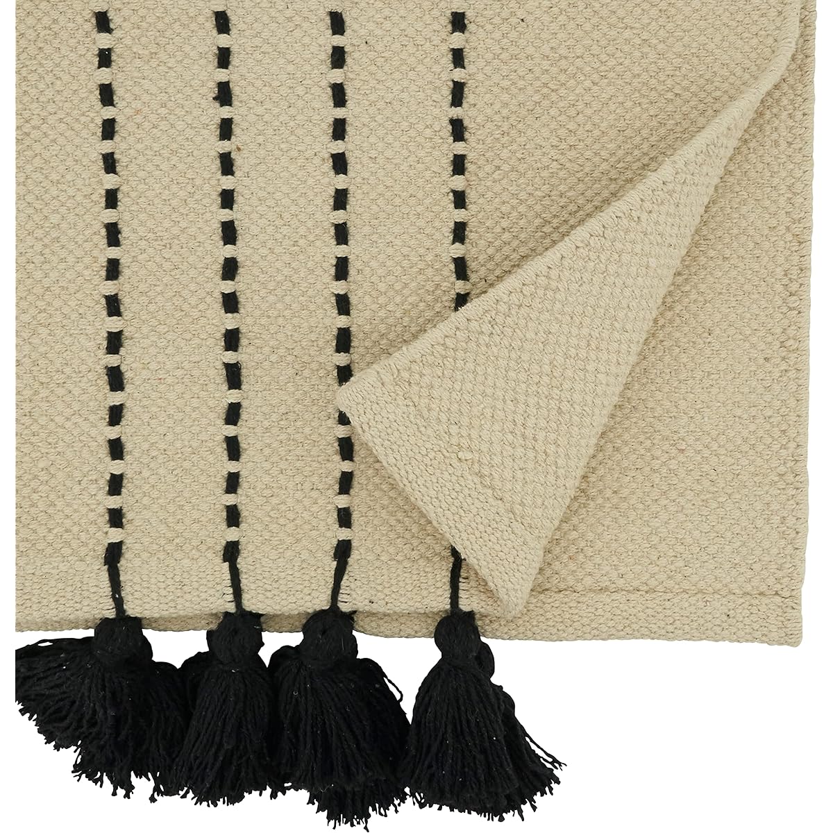 Striped Tassel Table Runner