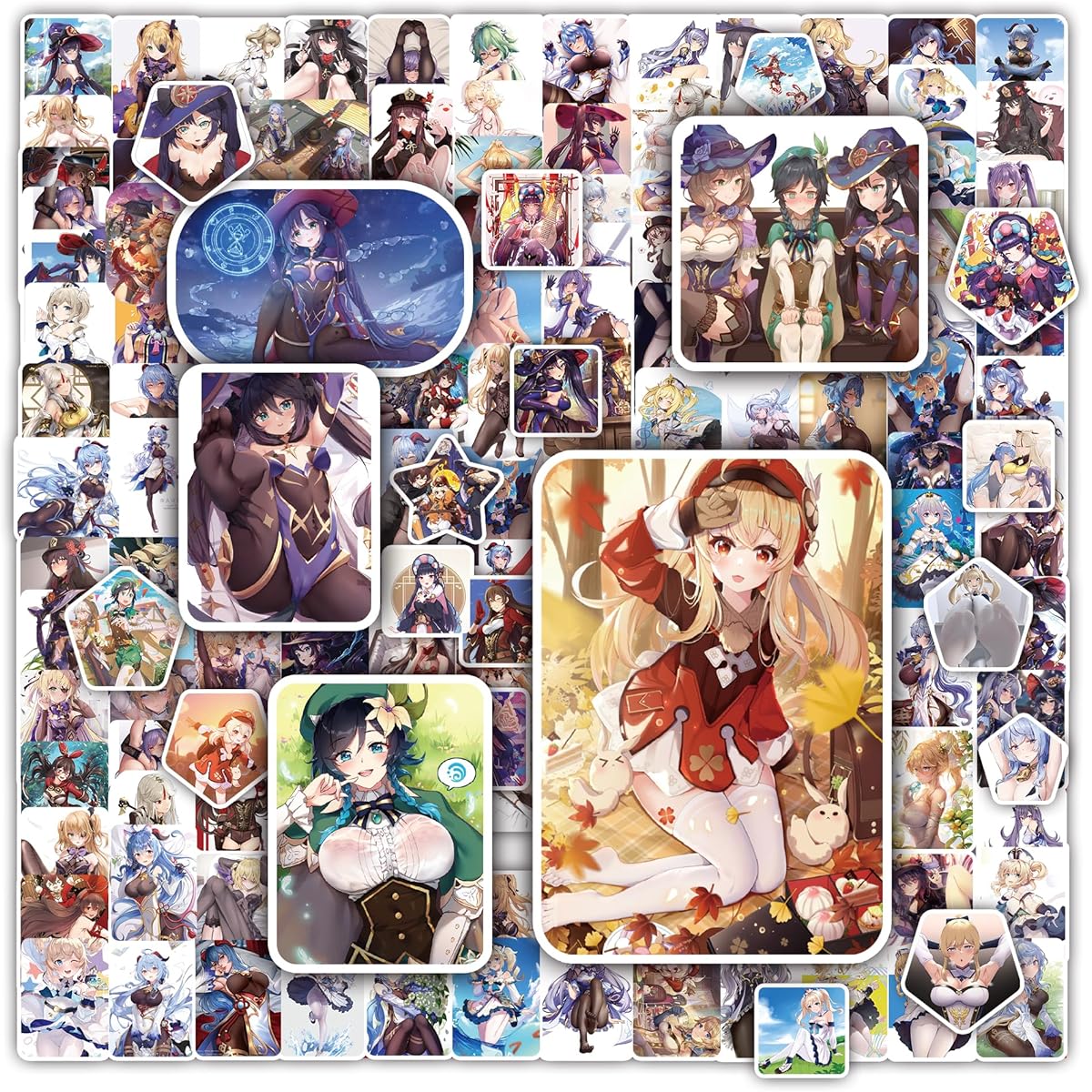 Genshin Impact Stickers for Adults 150pcs Anime Stickers for Boys and Girls Cute Cartoon Stickers for Teens Anime Game Stickers Great Gift