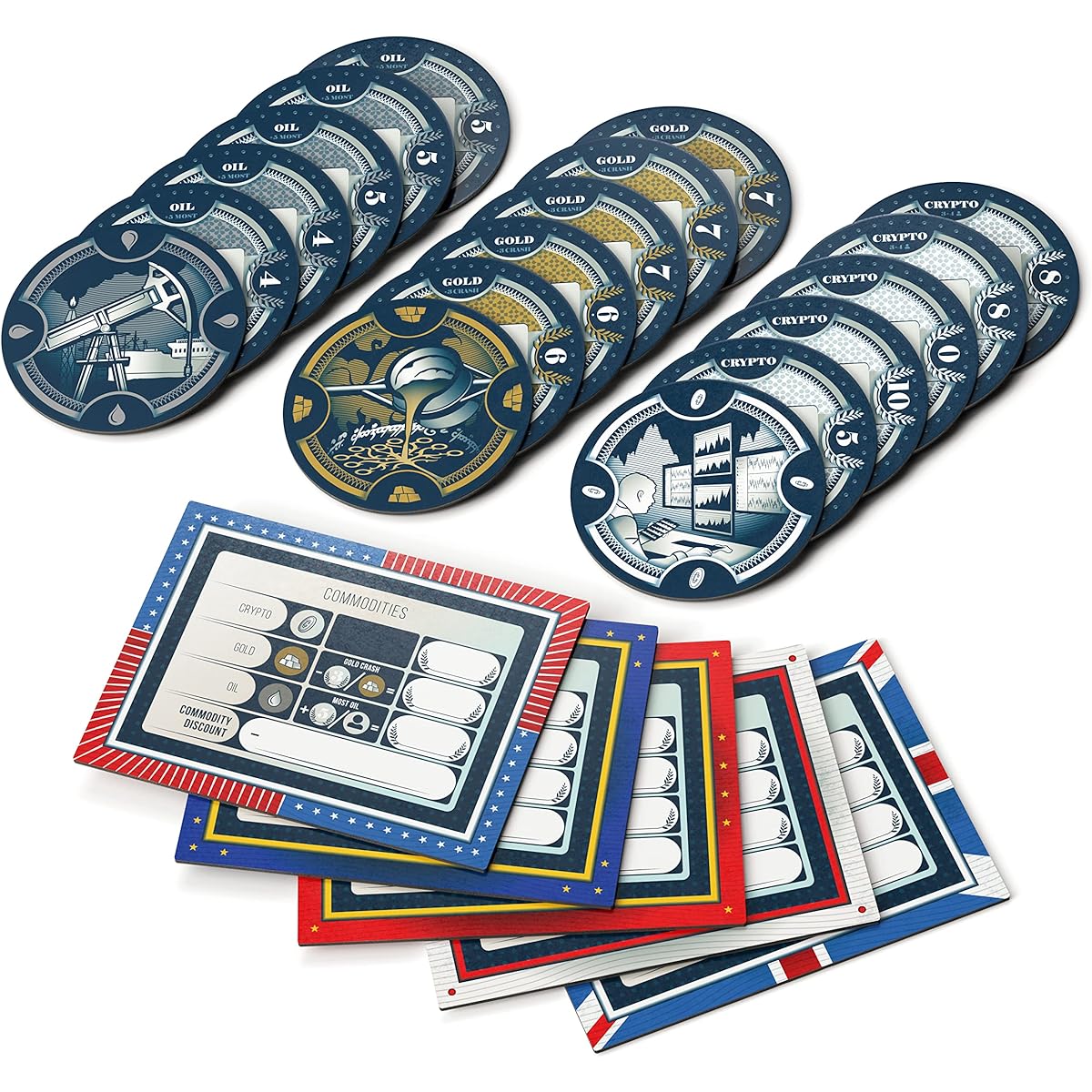 Q.E. Commodities - Q.E. Board Game Expansion - 3-5 players - 45 minutes play time