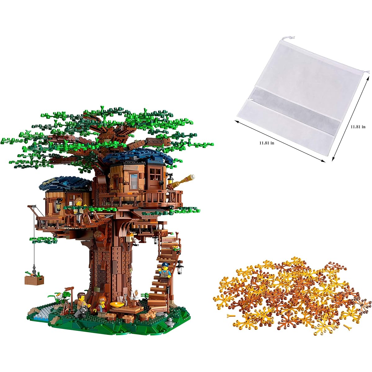 LEGO Ideas 21318 Tree House Playset Building Kit (3,036 Pieces) Collector's Display Set Birthday Family Christmas Holiday Toys for Adults & Kids - Drawstring Bag