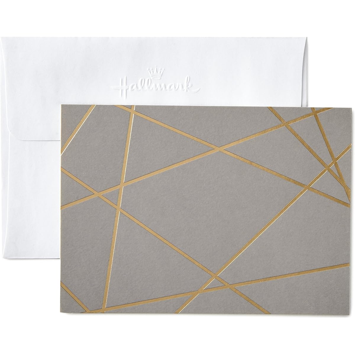 Hallmark Blank Cards Gold Foil Line (10 Cards with Envelopes)