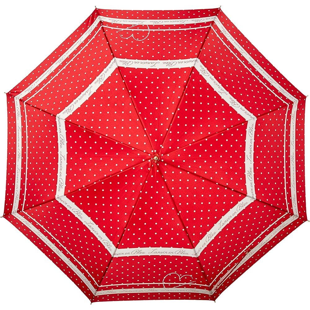 [Lanvin Blue] MOONBAT LANVIN en blue Dot pattern rain umbrella long umbrella fashionable heart cute ladies