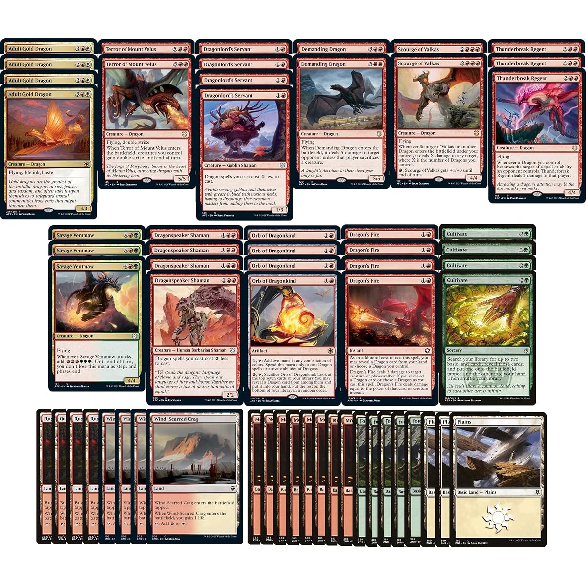Elite Naya Dragon Deck - Red White Green - Very Powerful - Modern Legal - Custom - Magic the Gathering - MTG - 60 cards