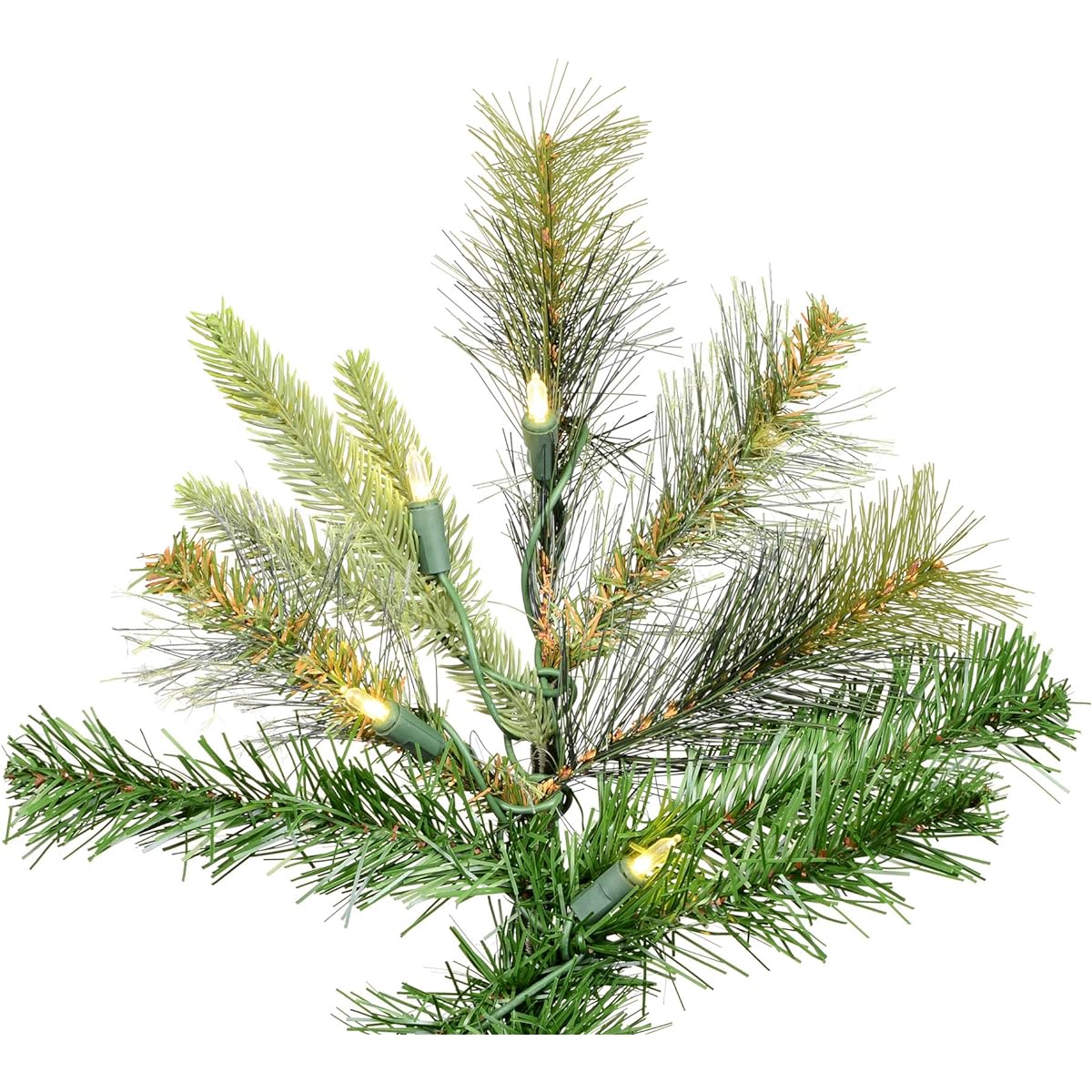 Vickerman 6.5' Cashmere Slim Artificial Christmas Tree - 450 Warm White LED Lights - Fake Tree for the Holidays - Reliable and Durable - Realistic Green Tree