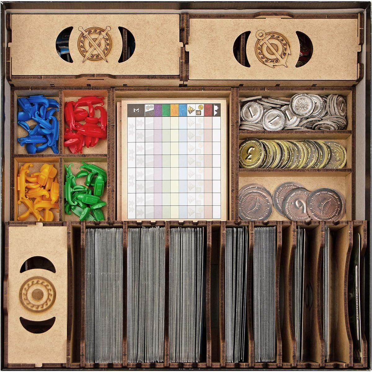 TowerRex Board Game Organizer 7 Wonders Board Game Box 1st Edition 7 Wonders City Expansion 7 Wonders Armada Expansion 7 Wonders Leader 7 Wonders Game Organizer Insert Storage Kit Accessories