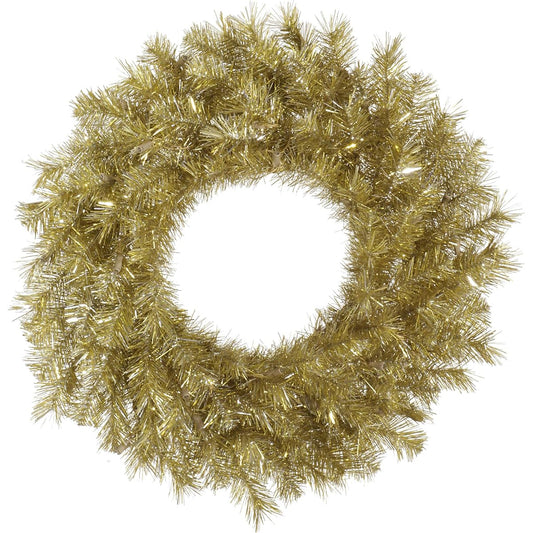 Vickerman Unlit Gold/Silver Tinsel Artificial Wreath, 30", Gold/Silver