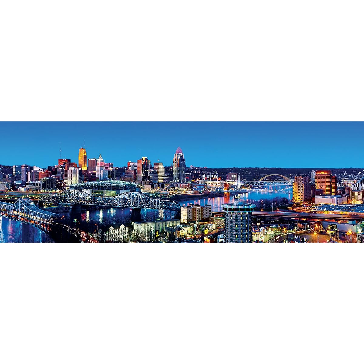 Masterpieces 1000 Piece Jigsaw Puzzle for Adults/Family/Kids - Cincinnati Panorama, 13"x39"