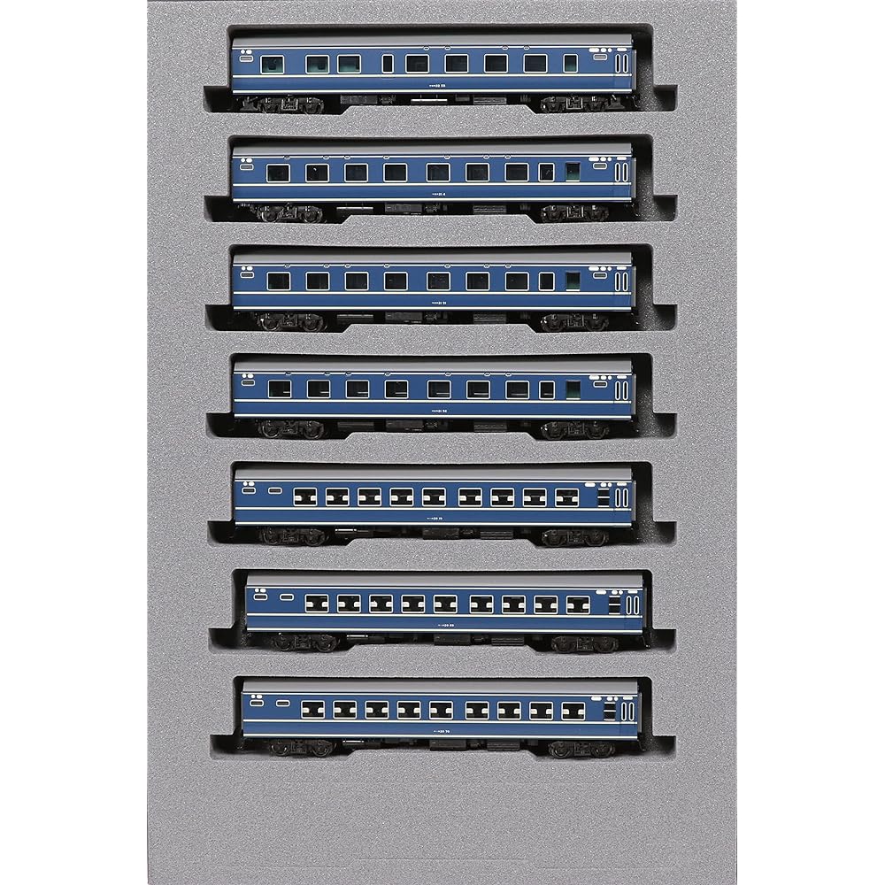 KATO N Gauge 20 Series Sleeper Express Asakaze Initial Formation 7-Car Addition Set 10-1726 Railway Model Passenger Car Blue