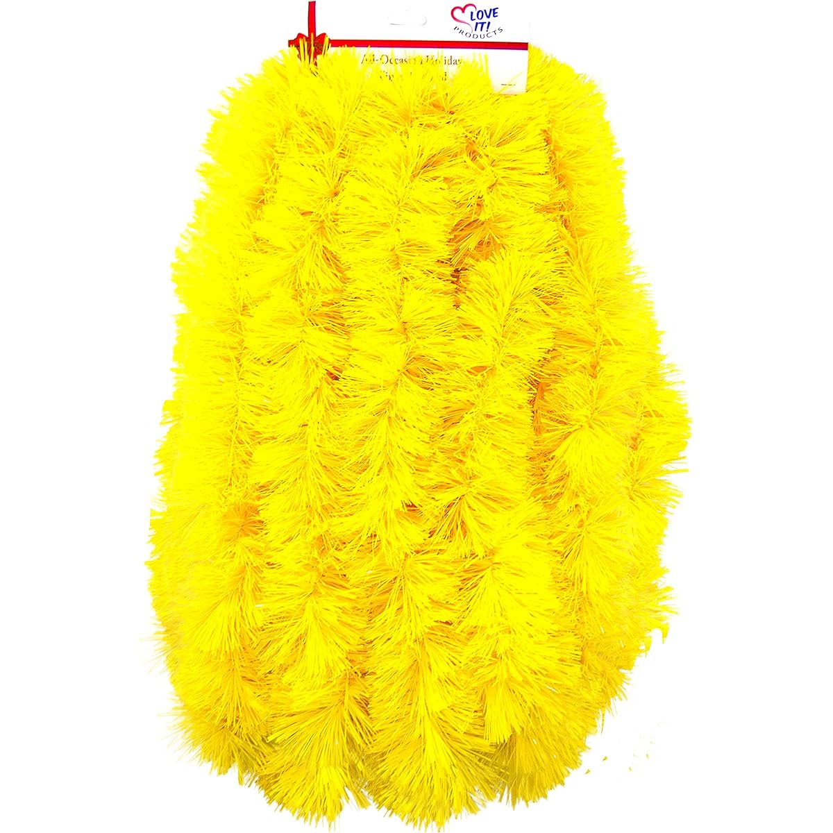 Tinsel Garland 25 Feet Perfect for Holidays, Memorial Day, Christmas, New Years, Celebrations, Celebrations, Special Occasions, Birthdays, Decorative Accents (Yellow, 25 Feet Long, Thick)